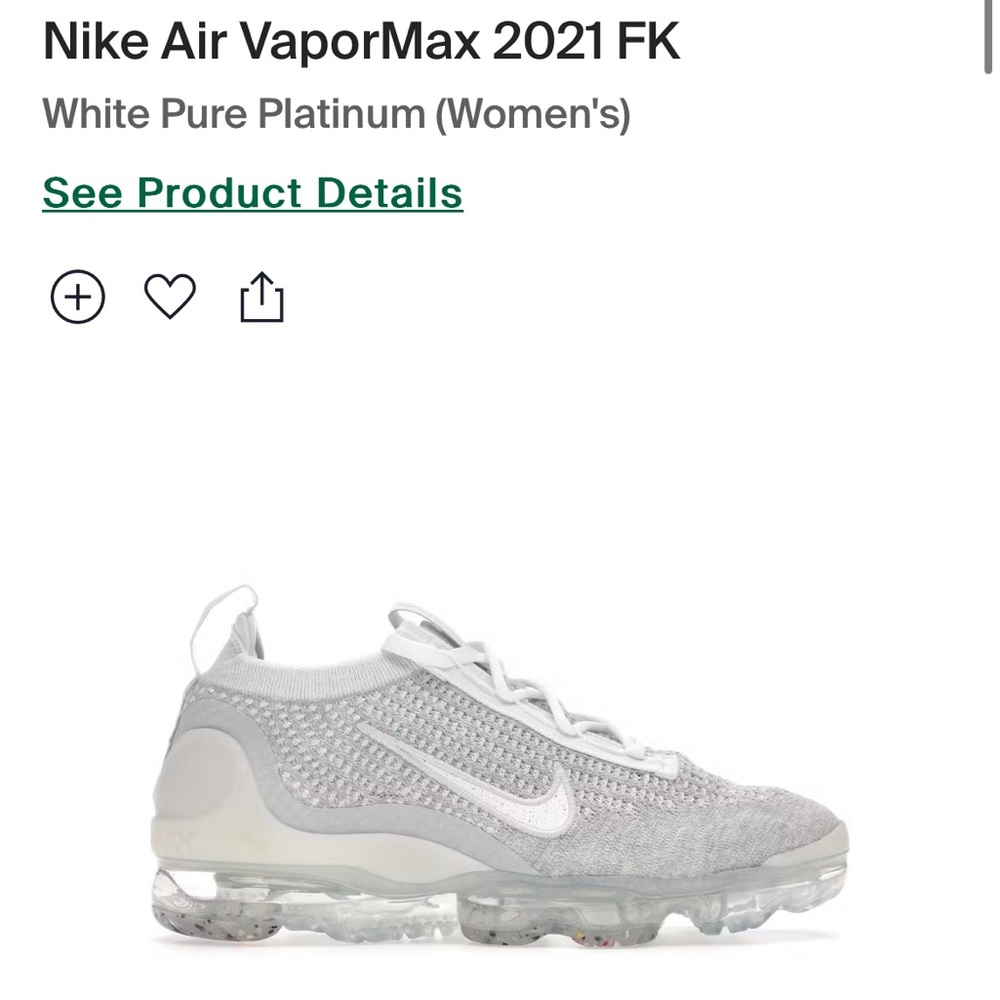 NEW Nike Air VaporMax FK
White Pure Platinum (Women's)